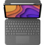 Logitech Folio Touch KeyboardCover Case Folio Apple Logitech iPad Air 4th Generation Tablet - Oxford Gray - Scuff Resistant - - 920-009952