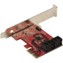 StarTech.com SATA PCIe Card, 4 Port PCIe SATA Expansion Card, 6Gbps, Stacked Connectors, Non-RAID, PCI Express to SATA - SATA III PCIe (4P6G-PCIE-SATA-CARD)