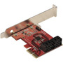 StarTechcom SATA PCIe Card 4 Port PCIe SATA Expansion Card 6Gbps Stacked Connectors Non-RAID PCI Express to SATA - SATA III PCIe 4P6G-PCIE-SATA-CARD