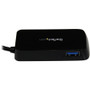 StarTech.com Portable 4 Port SuperSpeed Mini USB 3.0 Hub - Black - Add four USB 3.0 ports to your notebook or Ultrabook using this and (ST4300MINU3B)