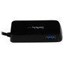 StarTechcom Portable 4 Port SuperSpeed Mini USB 30 Hub - Black - Add four USB 30 ports to your notebook or Ultrabook using this and ST4300MINU3B