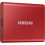 Samsung T7 MU-PC500RAM 500 GB Portable Solid State Drive - External - PCI Express NVMe - Metallic Red - Gaming Console Smartphone - MU-PC500RAM