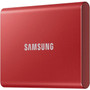 Samsung T7 MU-PC500RAM 500 GB Portable Solid State Drive - External - PCI Express NVMe - Metallic Red - Gaming Console Smartphone - MU-PC500RAM