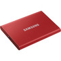 Samsung T7 MU-PC500RAM 500 GB Portable Solid State Drive - External - PCI Express NVMe - Metallic Red - Gaming Console Smartphone - MU-PC500RAM
