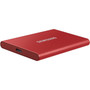 Samsung T7 MU-PC500RAM 500 GB Portable Solid State Drive - External - PCI Express NVMe - Metallic Red - Gaming Console Smartphone - MU-PC500RAM