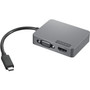 Lenovo USB-C Travel Hub Gen2 - for Monitor - USB Type C - USB Type-C - Network (RJ-45) - HDMI - VGA - Wired (4X91A30366)