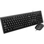 V7 Wired Keyboard and Mouse Combo - USB Cable - English (US) - Black - USB Cable Mouse - Optical - 1600 dpi - 3 Button - Black - Key, (CKU200US)