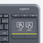 Logitech K400 Plus Touchpad Wireless Keyboard - Wireless Connectivity - USB Interface Mute Volume Up Volume Down Hot Keys - French 920-007119