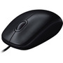 Logitech M100 Mouse - Optical - Cable - Black - 1 Pack - USB - 1000 dpi - Scroll Wheel - Symmetrical 910-001601