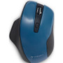 Verbatim Silent Ergonomic Wireless Blue LED Mouse - Dark Teal - Blue LED - Wireless - Radio Frequency - 2.40 GHz - Dark Teal - 1 Pack (70244)