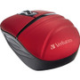 Verbatim Wireless Mini Travel Mouse, Commuter Series - Red - Wireless - Radio Frequency - 2.40 GHz - Red - 1000 dpi (Fleet Network)