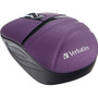 Verbatim Wireless Mini Travel Mouse, Commuter Series - Purple - Wireless - Radio Frequency - 2.40 GHz - Purple - 1000 dpi (Fleet Network)