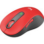 Logitech Signature M650 L Mouse - Optical - Wireless - Bluetooth/Radio Frequency - Red - USB - 2000 dpi - Scroll Wheel - 5 Button(s) - (Fleet Network)