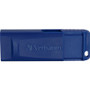 Verbatim 4GB USB Flash Drive - Blue - 4 GB - USB - Blue - 1 Pack - Retractable, Capless (97087)