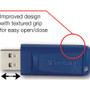 Verbatim 4GB USB Flash Drive - Blue - 4 GB - USB - Blue - 1 Pack - Retractable, Capless (97087)