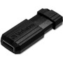 Verbatim 16GB Pinstripe USB Flash Drive - Black - 16 GB - USB - Black - Lifetime Warranty - 1 Each (49063)