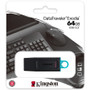 Kingston DataTraveler Exodia 64GB USB 3.2 (Gen 1) Flash Drive - 64 GB - USB 3.2 (Gen 1) - Black, Teal - 5 Year Warranty (DTX/64GB)