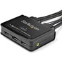 StarTech.com SV211HDUA4K 2-Port HDMI KVM Switch - 4K 60Hz UHD with Built-In 4ft Cables - USB Bus Powered & Remote