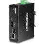 TRENDnet TI-F11SFP Hardened Industrial 100/1000Base-T to SFP Media Converter - DIN-Rail/Wall Mount - Multi/Single Mode - 80km