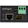 StarTech.com Industrial Fiber To Ethernet Media Converter SFP RJ45 CAT6 SM MM Network Copper Input IP-30 IMC100MSFP
