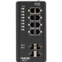 Black Box Industrial Managed Gigabit Ethernet PoE+ Switch - (8) RJ-45, (4) SFP - 8 Ports - Manageable - Gigabit Ethernet - 1000Base-X, (LIE1014A)