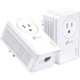 TP-Link AV1000 Gigabit Passthrough Powerline Starter Kit - 2 - 1 x Network (RJ-45) - 1000 Mbit/s Powerline - 984.3 ft Distance - AV2 - (TL-PA7017P KIT) TL-PA7017P KIT Powerline Networking physical TP-LINK Fleet Network Canada