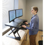 Ergotron 33-406-085 WorkFit-TL Sit-Stand Desktop Workstation - Black Rectangle Top - 40 lb Capacity - 15" Height Adjustable