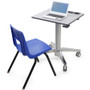 Ergotron LearnFit Sit-Stand Desk, Short - Laminated Rectangle Top - Melamine Laminate X-shaped Base - 4 Legs x 24" Table Top Width x - (24-547-003)
