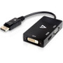 V7 Black Video Adapter DisplayPort Male to VGA Female + DVI-D Female + HDMI Female - 3.9" DVI/DisplayPort/HDMI/VGA A/V Cable for - 1 x (Fleet Network)