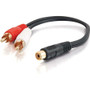 C2G Value Series RCA Jack to RCA Plug Y-Cable - RCA Female - RCA Male - 15.24cm - Black (Fleet Network)