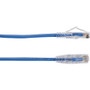Black Box C6APC28-BL-15 Slim-Net Cat6a UTP Patch Cable - 15 ft Blue - RJ-45 Male to Male - 10 Gbit/s - Snagless Boot