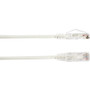 Black Box Slim-Net Cat.6 UTP Patch Network Cable - 2 ft (0.61 m) Category 6 Network Cable for Patch Panel, Wallplate, Network Device - (C6PC28-WH-02)