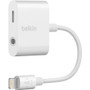 Belkin 3.5 mm Audio + Charge for iPhone and iPad Lightning Adapter - Lightning/Mini-phone Audio/Power/Data Transfer Cable for Speaker, (Fleet Network)