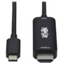 Tripp Lite U444-006-HDR2BE USB-C to HDMI Adapter Cable, M/M, Black, 6 ft. - 6 ft HDMI/USB-C A/V Cable for Audio/Video Device, Monitor, (Fleet Network)