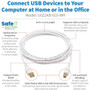 Tripp Lite Safe-IT USB-A to USB-B Antibacterial Cable (M/M), USB 2.0, White, 10 ft. - 10 ft USB/USB-B Data Transfer Cable for Device, (U022AB-010-WH)