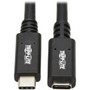 Tripp Lite U421-003 USB-C Extension Cable, M/F, Black, 3 ft. (0.9 m) - 3 ft Thunderbolt 3 Data Transfer Cable for MacBook Pro, Dock, - (Fleet Network)