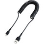 StarTech. com RUSB2ALT1MBC Coiled USB to Lightning Cable - 1m - 3ft - MFi Certified - Black - Aramid Fiber Reinforced - 480 Mbps