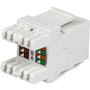 StarTech.com 180&deg; Cat 6 Keystone Jack - RJ45 Ethernet Cat6 Wall Jack White - 110 Type - Terminate Cat6 cables at a 180&deg; angle, (C6KEY110SWH)