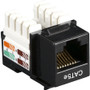 Black Box CAT5e Keystone Jack - Unshielded, RJ45, Black - 1 x RJ-45 Network Female - Black (Fleet Network)