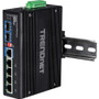 TRENDnet 6-Port Hardened Industrial Gigabit 10/100/1000 Mbps Ultra PoE DIN-Rail Switch; UPoE; IP30; DIN-Rail & Wall Mounts Included; - (TI-UPG62)