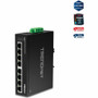 TRENDnet 8-Port Industrial Unmanaged Fast Ethernet DIN-Rail Switch; TI-E80 8 x Fast Ethernet Ports; 1.6Gbps Switching Capacity;8 Port (Fleet Network)