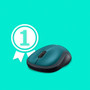 Logitech 910-003636 M185 Wireless Mouse - 2.4GHz USB Nano Receiver - 1000 DPI Optical - 12-Month Battery - Ambidextrous - Blue