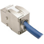 Tripp Lite Toolless Shielded Cat6a Keystone Jack - Gray - 1 x RJ-45 Network Female - Gray - TAA Compliant (N238-001-SH-TFA)