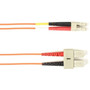 Black Box Fiber Optic Duplex Patch Network Cable - 197 ft Fiber Optic Network Cable for Network Device - First End 2 x SC Network - FOCMR50-006M-SCLC-OR