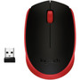 Logitech M170 Wireless Compact Mouse Red - Optical - Wireless - Radio Frequency - 240 GHz - Red - USB - 1000 dpi - Scroll Wheel - 3 910-004941
