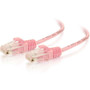 C2G 7ft Cat6 Slim Snagless Unshielded (UTP) Ethernet Cable - Pink - 7 ft Category 6 Network Cable for Network Device - First End: 1 x (Fleet Network)