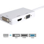 Axiom 3-in-1 DisplayPort to HDMI VGA and DVI Video Adapter - 1 x DisplayPort 11a Digital AudioVideo - Male - 1 x DVI Digital Video 3N1DP2HVD-AX