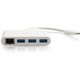 C2G USB C Ethernet and 3 Port USB Hub - White - USB Type C - External - 3 USB Port(s) - 1 Network (RJ-45) Port(s) - 3 USB 3.0 Port(s) (29746)