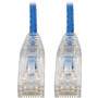 Tripp Lite Cat6 UTP Patch Cable (RJ45) - M/M, Gigabit, Snagless, Molded, Slim, Blue, 7 ft. - 7 ft Category 6 Network Cable for Network (Fleet Network)