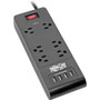 Tripp Lite Surge Protector Power Strip 6-Outlets 4 USB Ports 6ft Cord Black - 6 x NEMA 5-15R, 4 x USB - 1875 VA - 900 J - 120 V AC - 6 (Fleet Network)